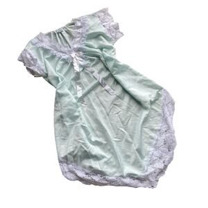80s vintage baby blue coquette victorian nightgown size s small